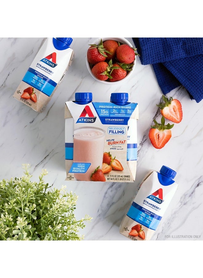 Atkins Atkins Strawberry Protein Shake, 15g Protein, Low Glycemic, 2g Net Carb, 1g Sugar, Keto Friendly, 12 Count  - Image 5