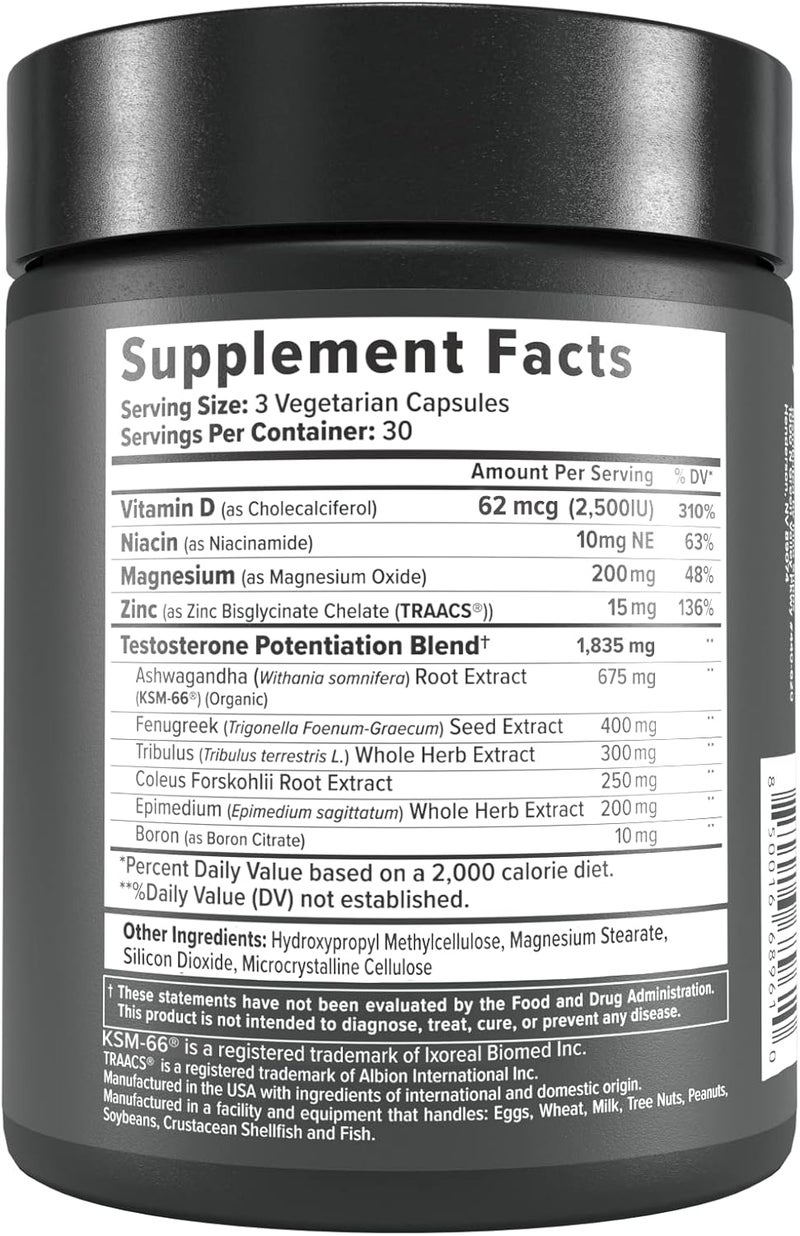 InnoSupps  TDrive  Testosterone Booster  Amplify Muscle Growth  KSM66 Ashwagandha Boron Fenugreek  90 Capsules - Image 3