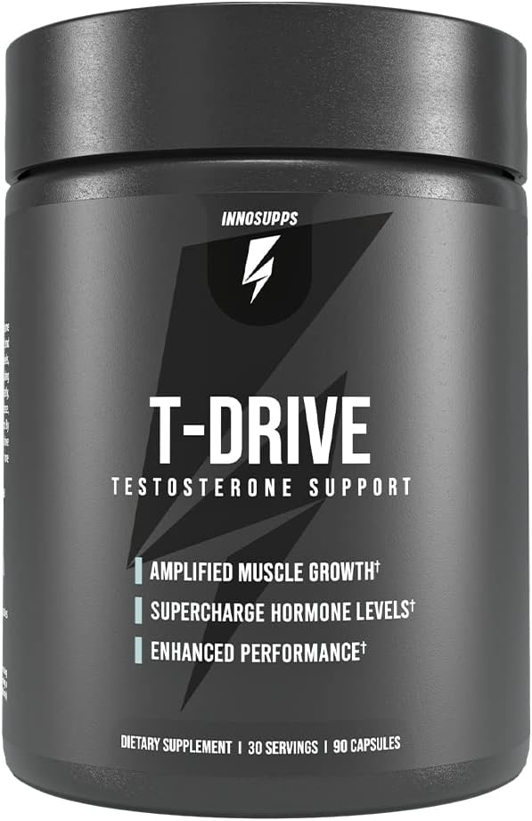 InnoSupps  TDrive  Testosterone Booster  Amplify Muscle Growth  KSM66 Ashwagandha Boron Fenugreek  90 Capsules - Image 1
