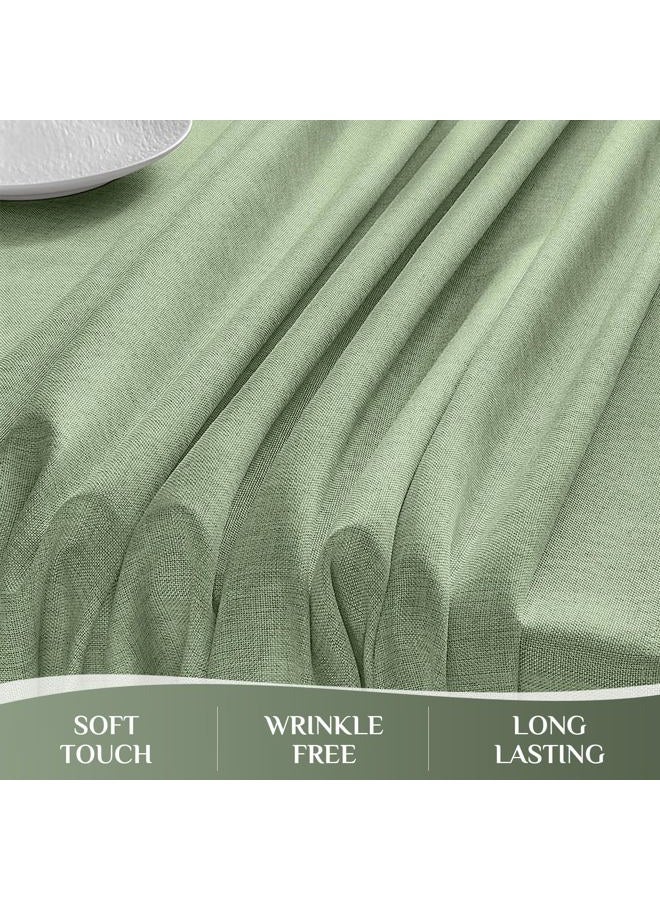 Softalker Linen Textured Rectangle Tablecloth, Waterproof Wipeable Farmhouse Burlap Table Cloth, Stain Resistant Table Covers for Kitchen Dining Holiday Party (60 x 84, Sage Green) - Image 4