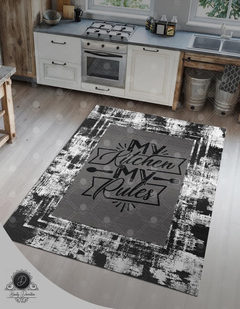 Velvet Soft Kitchen Rugs Modern Design Multi Size Non-Slip Kitchen Rugs (100 * 150)
