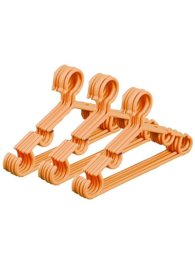 Kuber Industries Plastic 15 Pieces Baby Hanger Set for Wardrobe|Wide Plastic & Anti Rust Hooks|Multipurpose Hanger Organizer (Peach) - Image 2