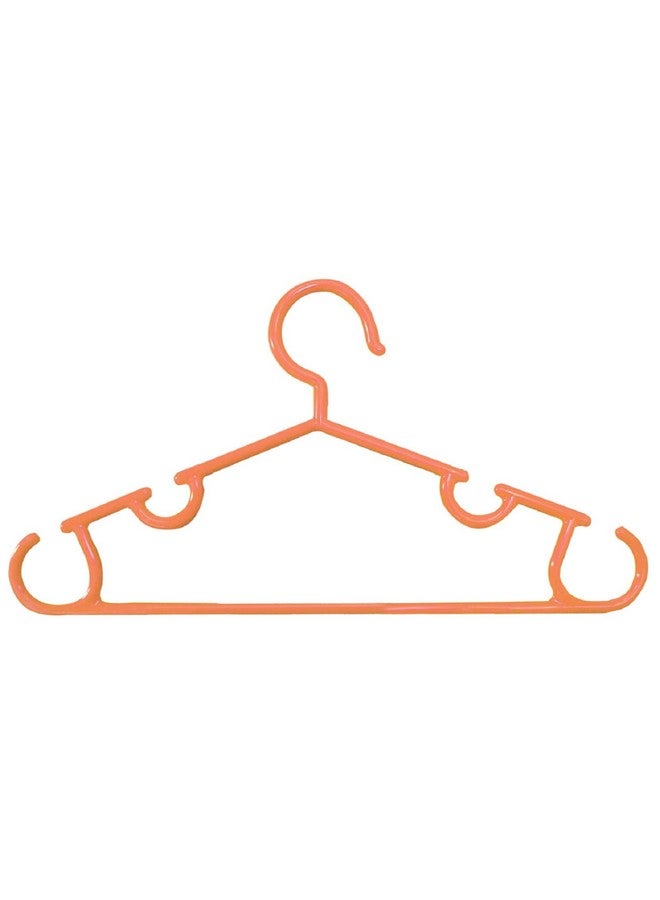 Kuber Industries Plastic 15 Pieces Baby Hanger Set for Wardrobe|Wide Plastic & Anti Rust Hooks|Multipurpose Hanger Organizer (Peach) - Image 3