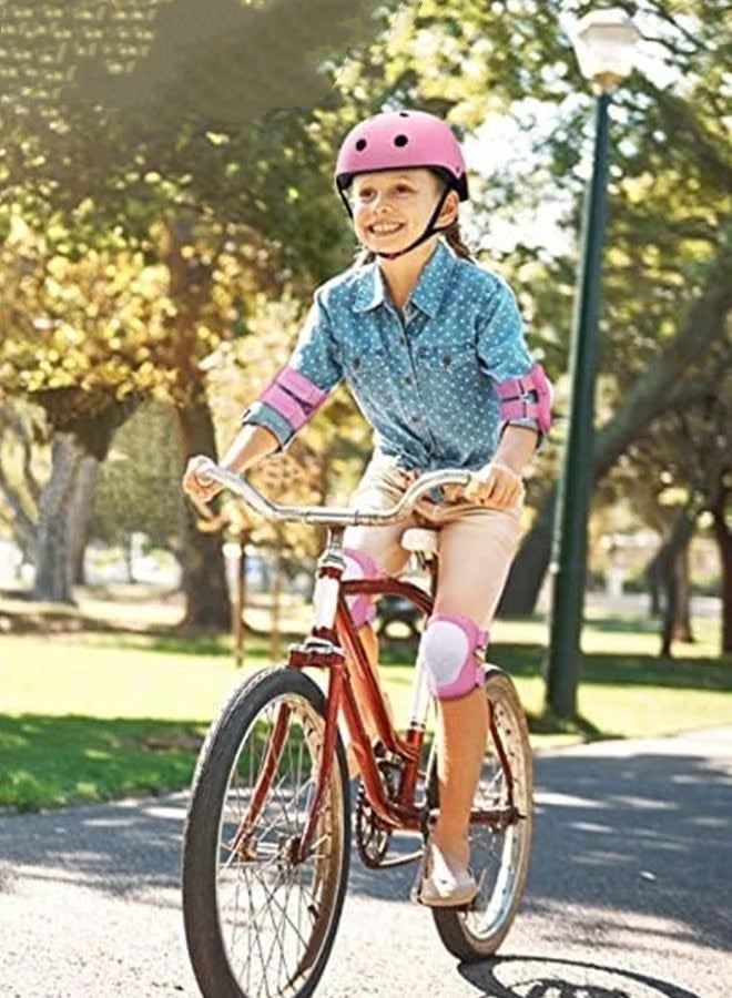 Soofam 7 Pcs Multi-Sport Protective Gear Set with Adjustable Helmet Knee and Elbow Pads Wrist Guards fit for Multi Sports Scooter, Skateboarding, Biking, Roller Skating Pink - Image 5