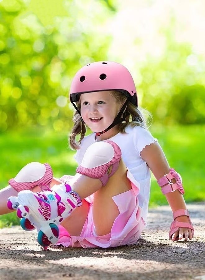 Soofam 7 Pcs Multi-Sport Protective Gear Set with Adjustable Helmet Knee and Elbow Pads Wrist Guards fit for Multi Sports Scooter, Skateboarding, Biking, Roller Skating Pink - Image 4