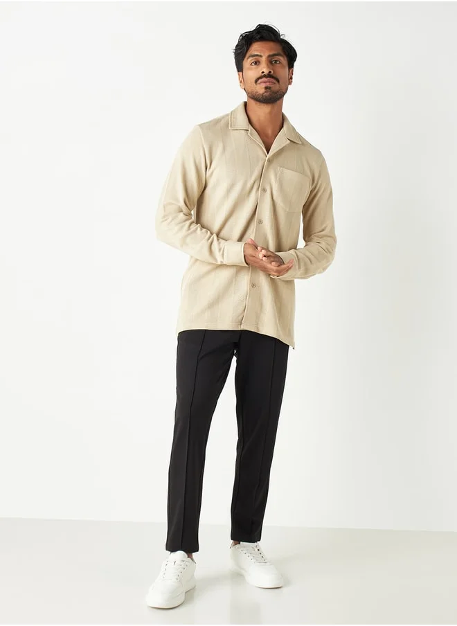 Iconic Iconic Textured Shirt with Long Sleeves