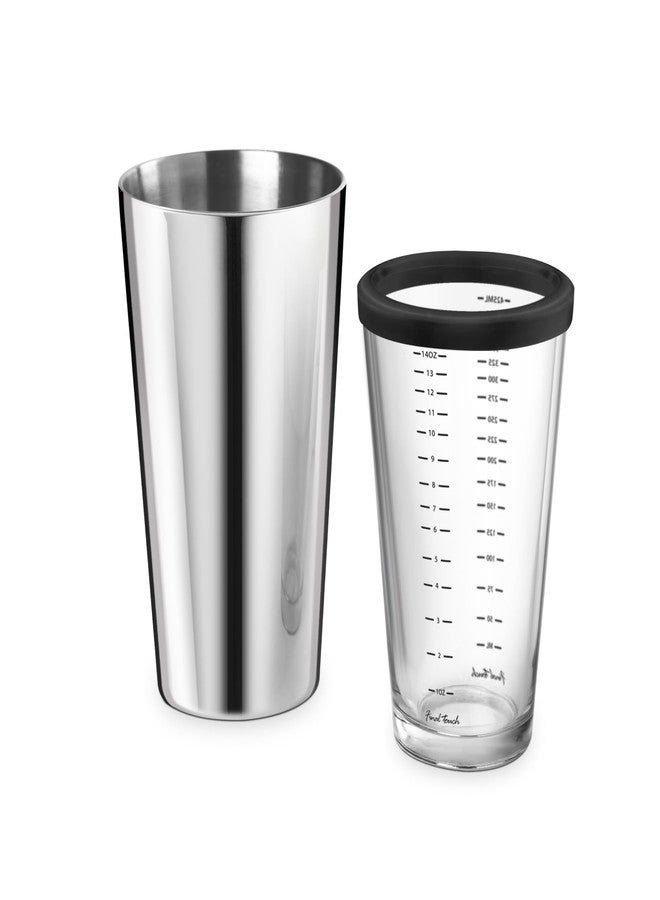 Final Touch Double-Wall Boston Shaker Set - Stainless Steel Mixing Glass with Silicone Seal - BPA-Free, Compact Storage - Leak-Proof Design - Cocktail Bartender Kit (FTA1852) - Image 3