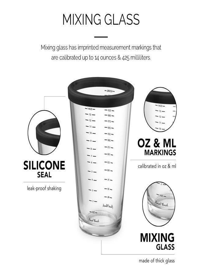 Final Touch Double-Wall Boston Shaker Set - Stainless Steel Mixing Glass with Silicone Seal - BPA-Free, Compact Storage - Leak-Proof Design - Cocktail Bartender Kit (FTA1852) - Image 5