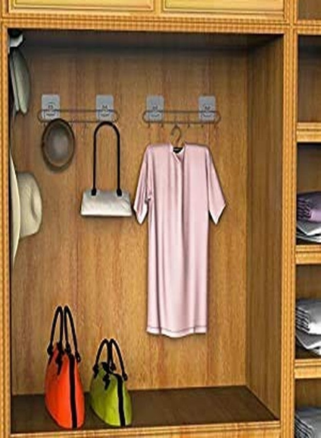 ZIVIK Metal Wall Hooks Utility for Towel Bathrobe Coats, Bathroom Kitchen Waterproof and Oil Proof Nail Free Transparent Heavy Duty Wall Hook & Ceiling Hanger 6 Pieces Hook-5KG Load Capacity - Image 2