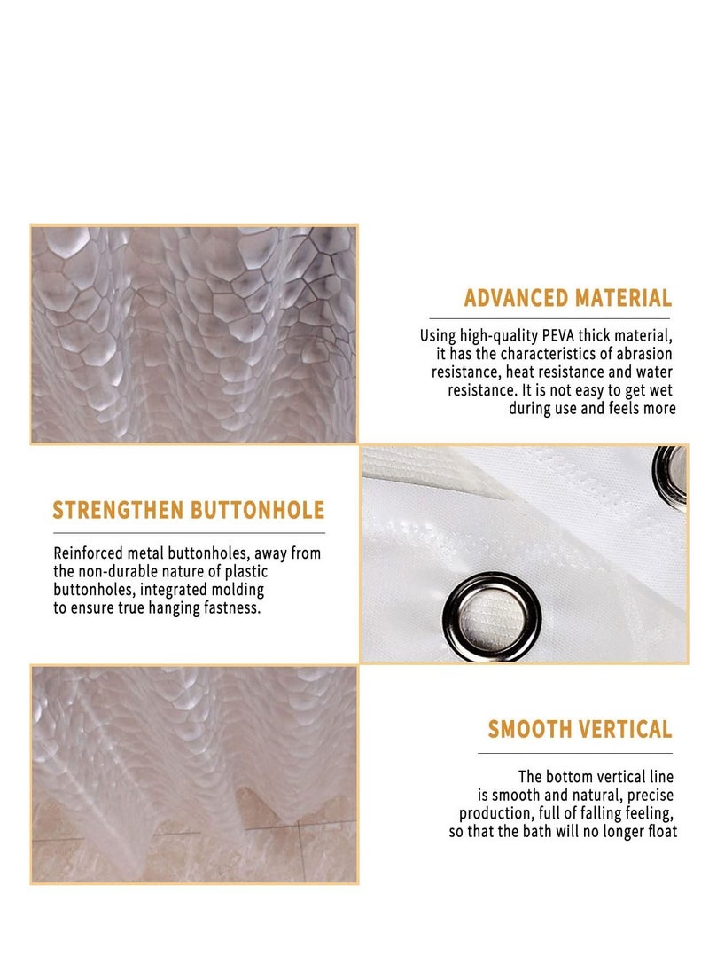 Y&D - Clear Shower Curtains Mould Proof Resistant Washable PEVA Mildew-Free Bath Curtains Transparent Shower Curtain Liner 240x 200cm - Image 1