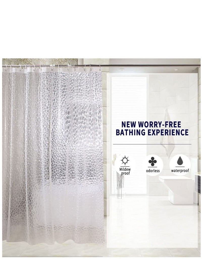 Y&D - Clear Shower Curtains Mould Proof Resistant Washable PEVA Mildew-Free Bath Curtains Transparent Shower Curtain Liner 240x 200cm - Image 1