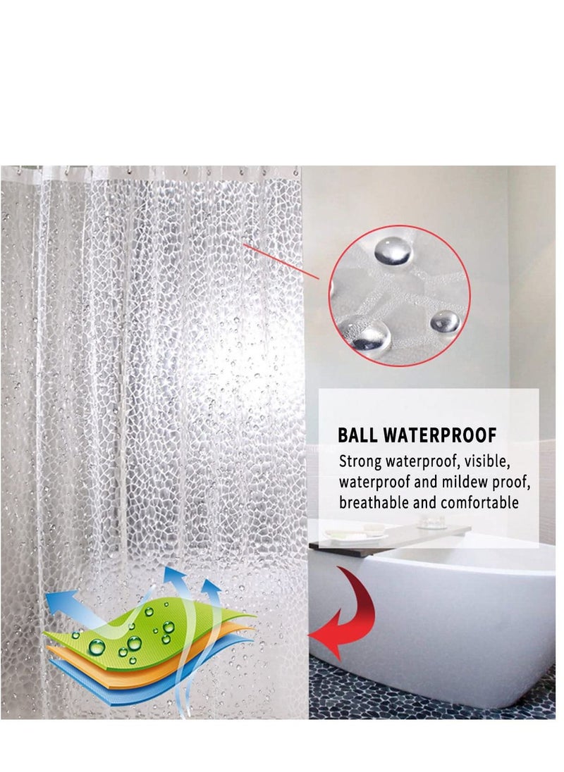 Y&D - Clear Shower Curtains Mould Proof Resistant Washable PEVA Mildew-Free Bath Curtains Transparent Shower Curtain Liner 240x 200cm - Image 1