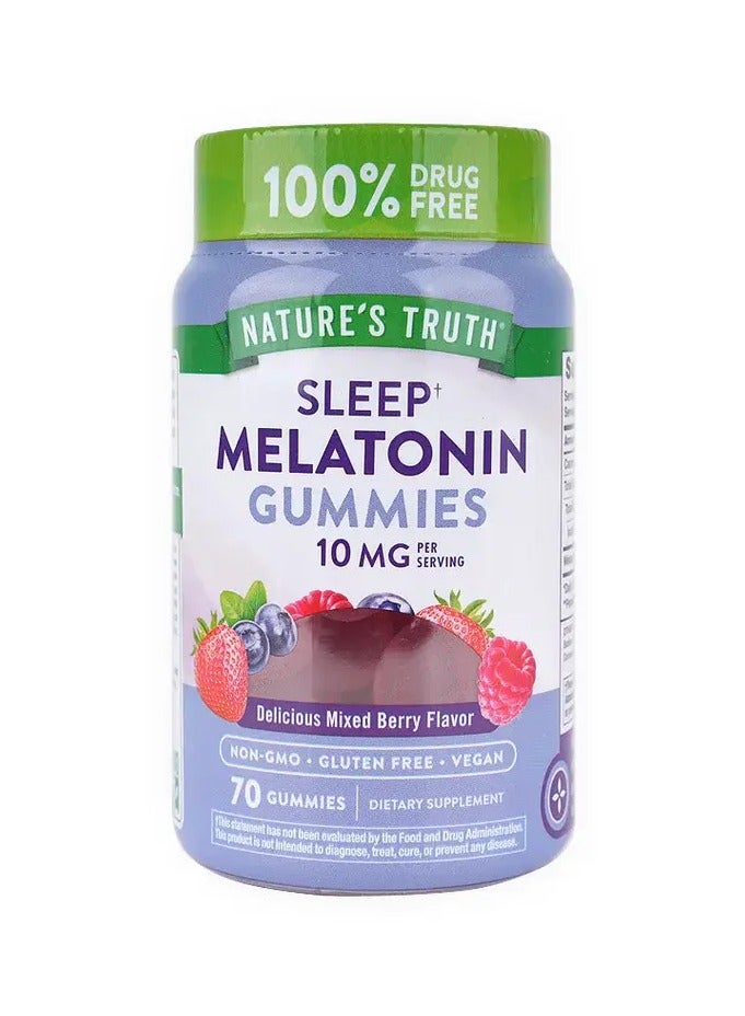 Nature's Truth, Sleep, Melatonin Gummies, Natural Mixed Berry, 10 mg, 70 Gummies (5 mg per Gummy)
