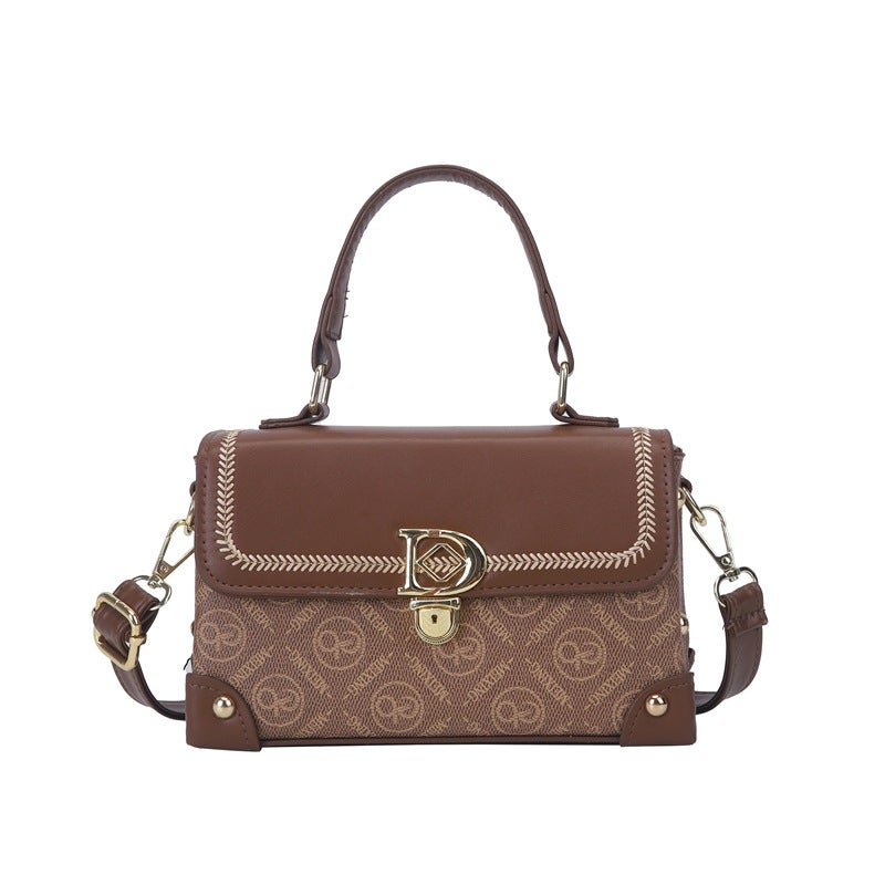 New Embroidered Casual High-Value Small Square Bag Magnetic Buckle Pattern Shoulder Bag New Women'S Crossbody - Image 1