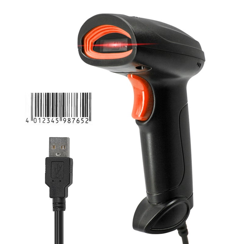 1D Barcode Scanner USB Wired Connection CCD Scanning Head for Paper and Screen Codes Compatible with Windows Android Linux Mac System for Supermarket Retail Library Logistics Warehouse - Image 1