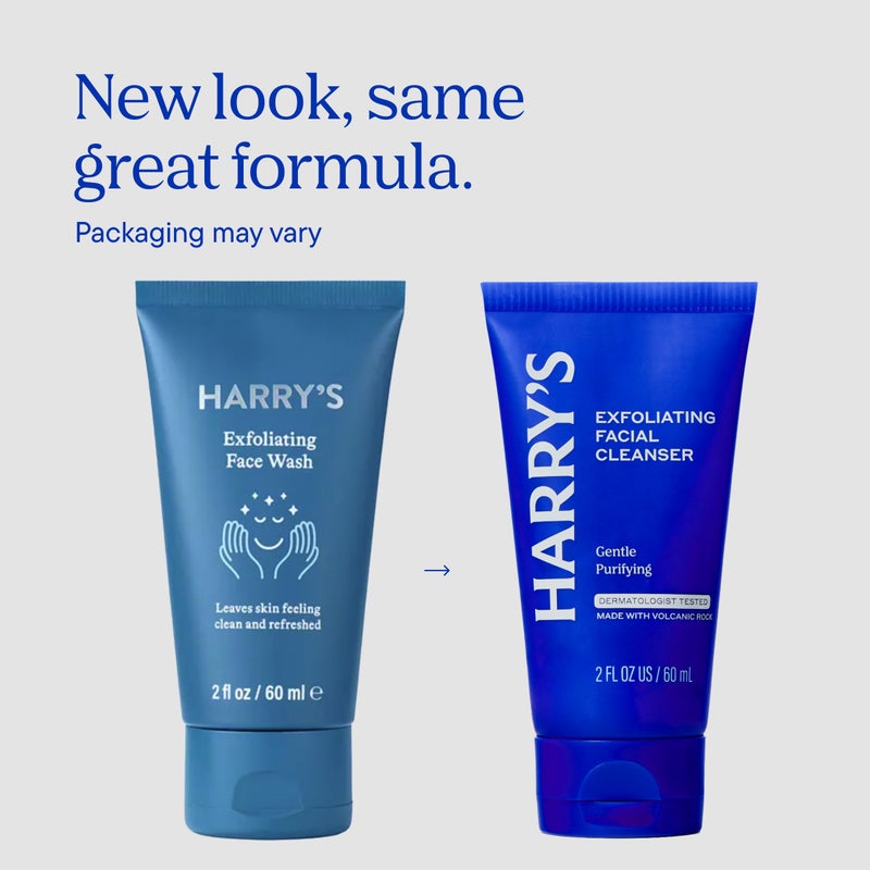 Harry's Exfoliating Face Wash for Men, Gentle Facial Skin Care Products with Volcanic Rock Exfoliant, 2 Fl. Oz, Pack of 3 (Trial and Travel Size) - Image 2