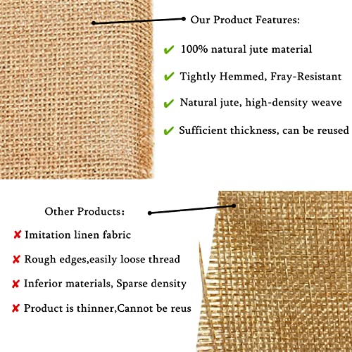 OZXCHIXU (TM) 12 X 108'' Natural Hessian Table Runners Rustic Burlap Wedding Jute Party Decor Bunting - Image 3