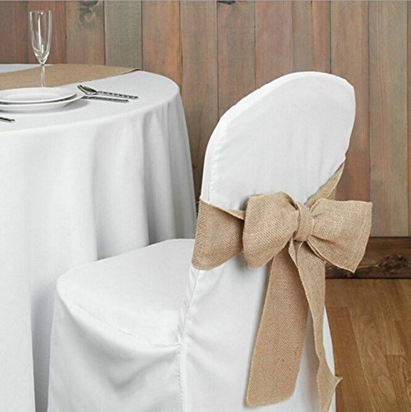 OZXCHIXU (TM) 12 X 108'' Natural Hessian Table Runners Rustic Burlap Wedding Jute Party Decor Bunting - Image 5