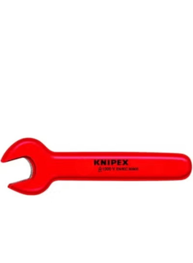 KNIPEX 98 01 08 VDE Insulated Ring Wrench | 8mm Size | Chrome-Plated Construction | 1000V Rated Insulation | Professional Electrical Maintenance Tool