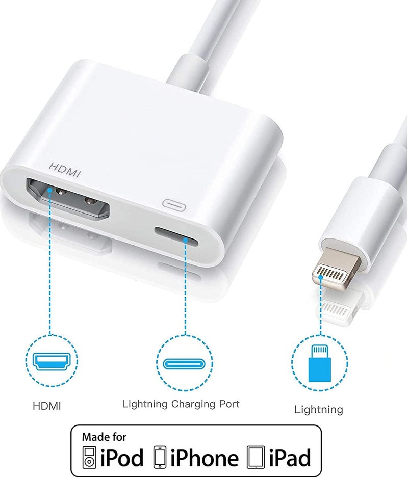 Veetone [Apple Mfi Certified] Apple Lightning To Hdmi Adapter To Tv,1080P Digital Av Adapter Sync Screen Connector Cable Compatible For Iphone 14 13 12 11 Xs XrX8 Ipad To Hdtv Projector Monitor - Image 2