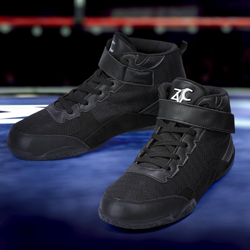 ZVC Wrestling Shoes Men Boxing Shoes for Fighting Shoes Powerlifting Bodybuilding Boots Footwear Black - Image 2
