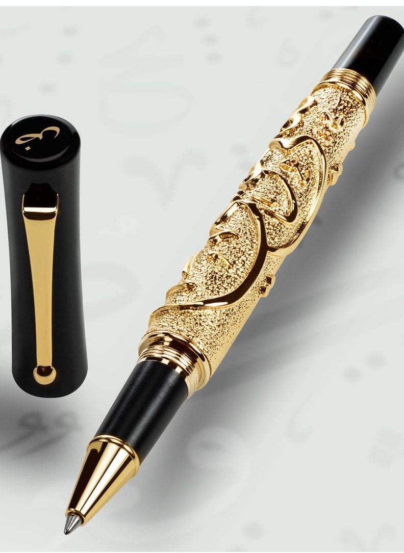 Tawqiy - Fashion Arabic Pen, Designed with Thuluth Calligraphy on the body of the pen, roller pen blue ink - Image 1