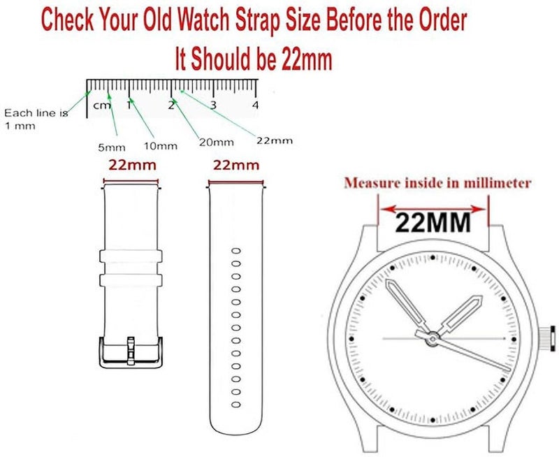 ADAMO 22Mm Watch Strap Compatible for Phoenix Ultra/Phoenix/Pulse 2/Xtend Pro/Xtend Call and All 22Mm Wristwatch and Smartwatches, Green P32BLG09 - Image 5