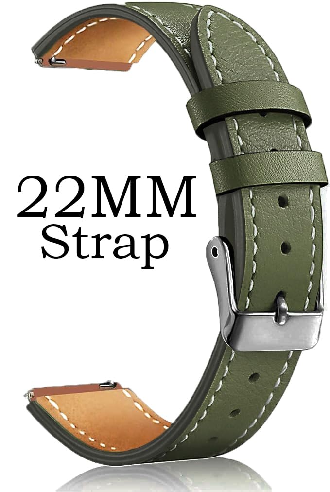 ADAMO 22Mm Watch Strap Compatible for Phoenix Ultra/Phoenix/Pulse 2/Xtend Pro/Xtend Call and All 22Mm Wristwatch and Smartwatches, Green P32BLG09 - Image 2
