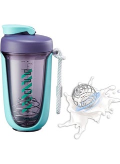 Protein Shaker Bottle 20 oz Cup for Mixes Leakproof BPA Free with Blender Ball Gym Fitness (Green)