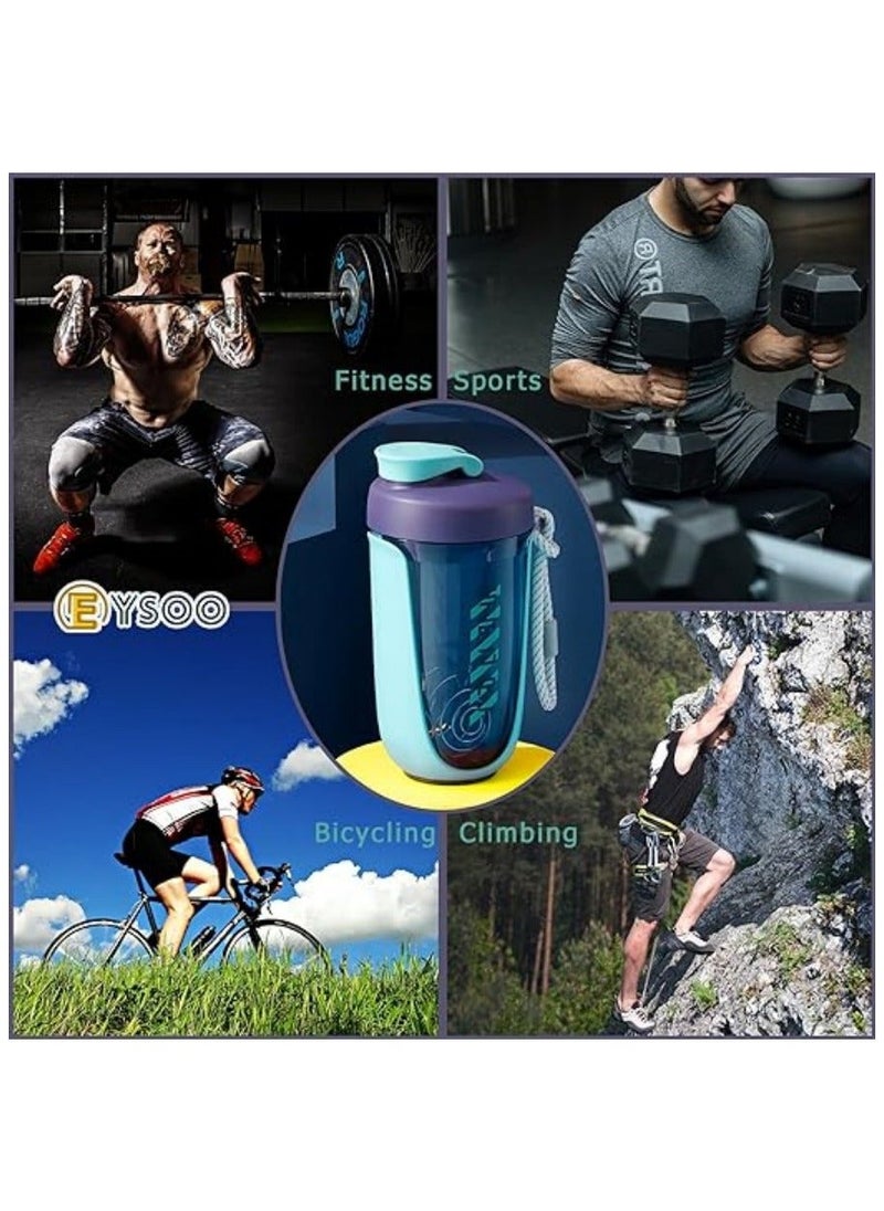 NIBEMINENT - Protein Shaker Bottle 20 oz Cup for Mixes Leakproof BPA Free with Blender Ball Gym Fitness (Green) - Image 1