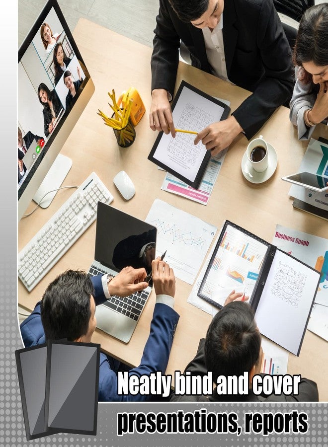 تيلينغ مجموعة من 24 غلاف تقرير مع 3 مشابك، مجلدات عرض أمامية شفافة، إطار عرض، مجلد تقرير بولي، مجلد عرض للمستندات الورقية، مكتب المدرسة (أسود) - Image 5