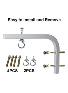 Generic Adjustable Universal Projector Screen Mount Kit - 2 L-Brackets for Wall & Ceiling, 6.5 Inch Extension with Hooks for Home & Office Use  - Image 4