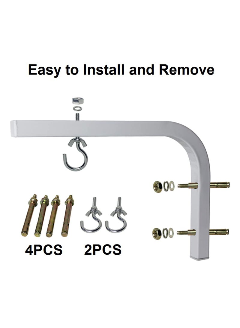Generic Adjustable Universal Projector Screen Mount Kit - 2 L-Brackets for Wall & Ceiling, 6.5 Inch Extension with Hooks for Home & Office Use  - Image 4