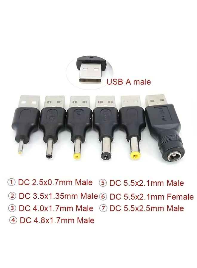 Dual Tip USB 2 0 to DC Power Adapter 5 5 2 5mm and 5 5 2 1mm for Routers Fans Speakers - Image 1