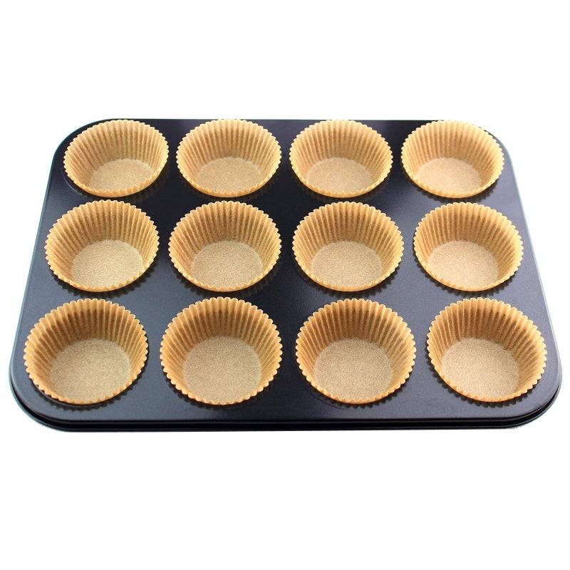 Eoonfirst Standard Size Baking Cups Food-Grade Greaseproof Paper Cupcake Liners 200 Pcs (Natural) - Image 5