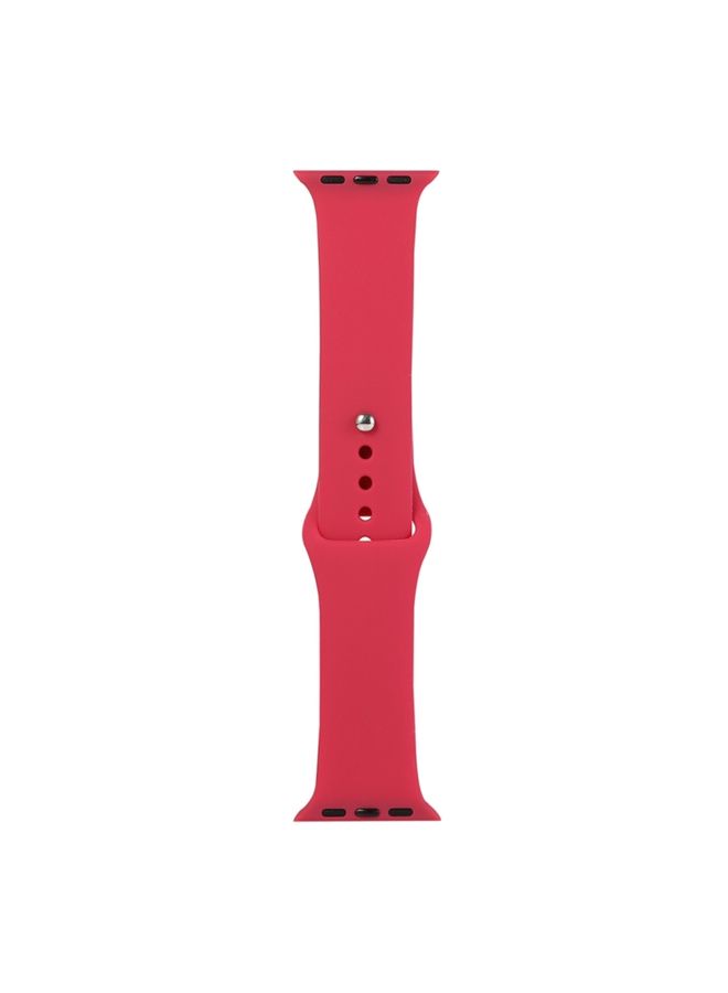 Replacement Strap For Apple Watch Series 9&8&7 41mm / SE 3&SE 2&6&SE&5&4 40mm / 3&2&1 38mm Silicone Watch Band, Short Section Female Pomegranate