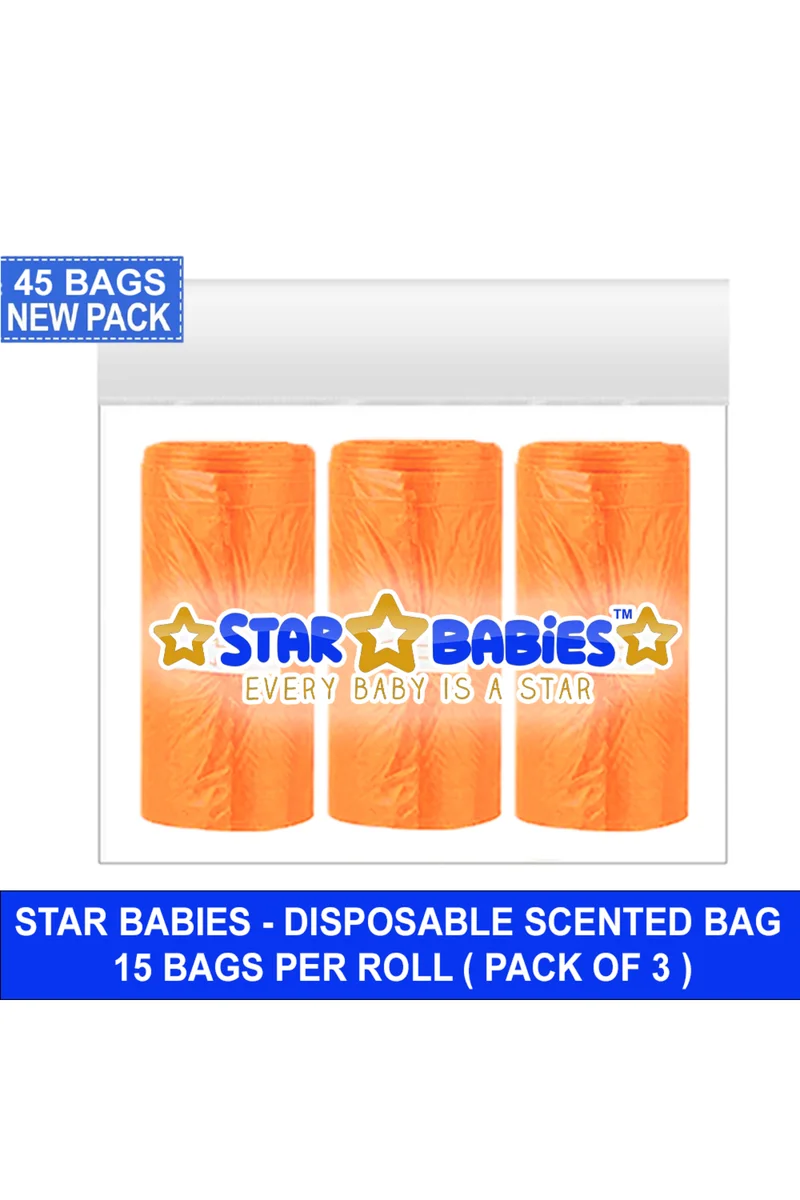 ستار بيبيز Star Babies - Scented Bags - Orange - Pack of 3 - 45 Pcs