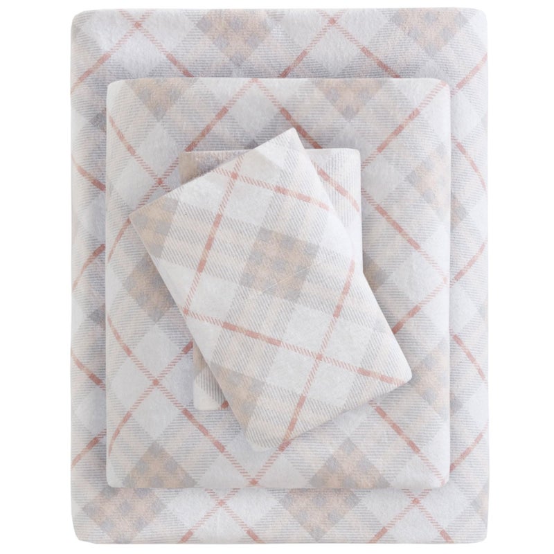 Sleep Philosophy True North by Sleep Philosophy Cozy Flannel Warm 100 Cotton Sheet  Novelty Print Animals Stars Cute Ultra Soft Cold Weather Bedding Set Twin XL Pink Plaid 3 Piece 