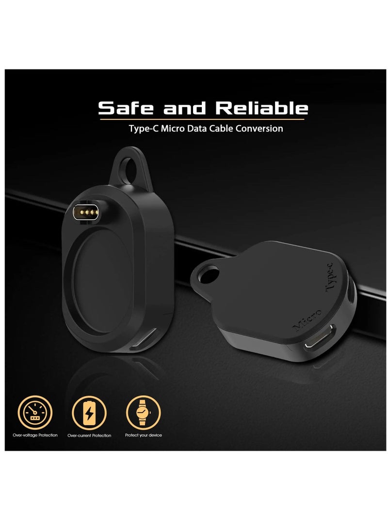USB C& Micro Female to Garmin Watch Charger Connector Male, Charging Adapter Accessories for Fenix 7 7X 5s 6 6X/Instinct 2/Venu/Vivoactive 4/Forerunner 955 255 255s, 2pcs