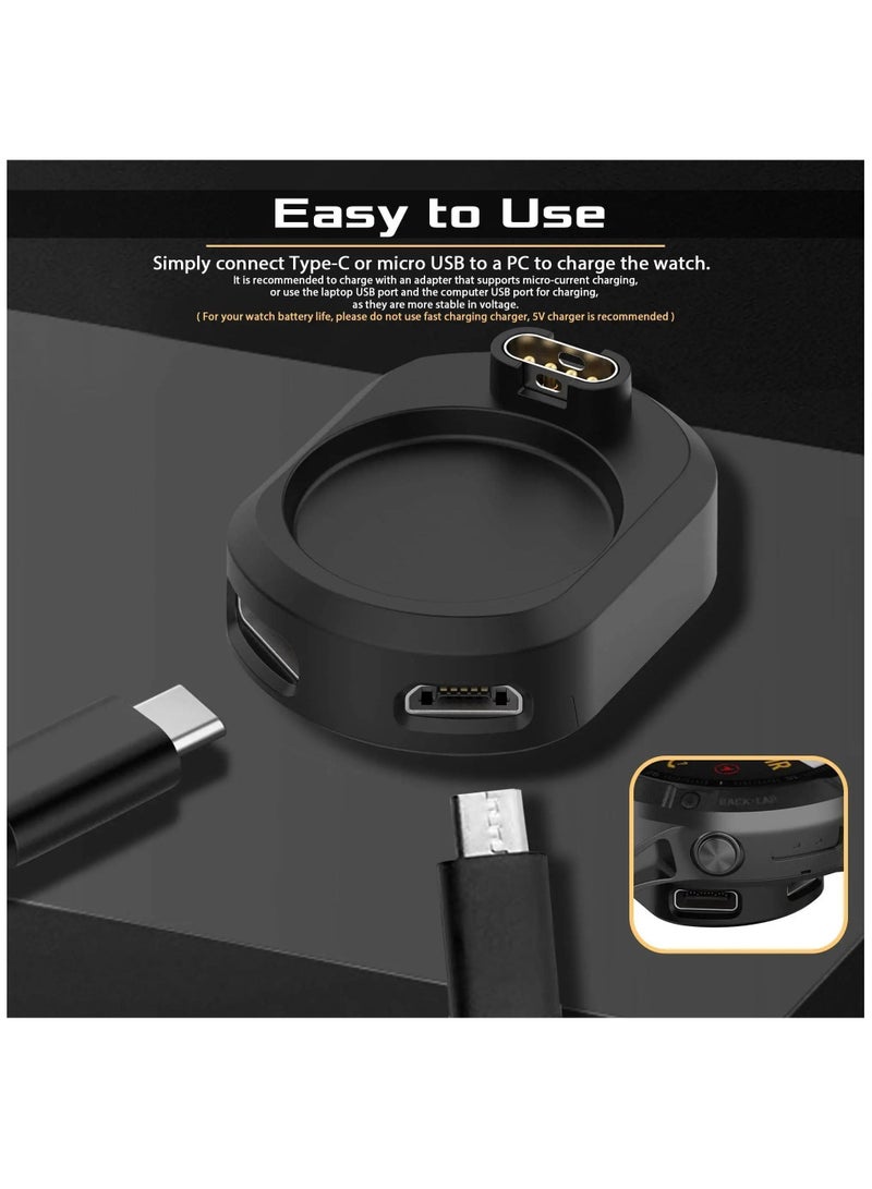 USB C& Micro Female to Garmin Watch Charger Connector Male, Charging Adapter Accessories for Fenix 7 7X 5s 6 6X/Instinct 2/Venu/Vivoactive 4/Forerunner 955 255 255s, 2pcs