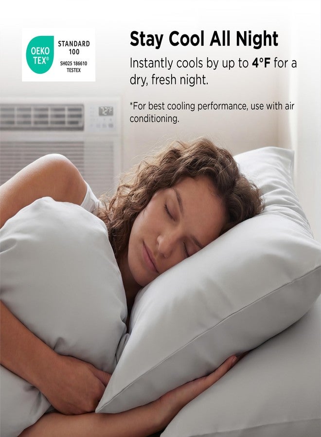 Bedsure Cooling Pillow Cases for Hot Sleepers, Cool Pillowcases for Night Sweats, Zipper Pillow Cases Queen Set of 2, Silky Soft & Breathable Cold Pillow Covers for Hair & Skin, Grey, 20x30 Inches - Image 3