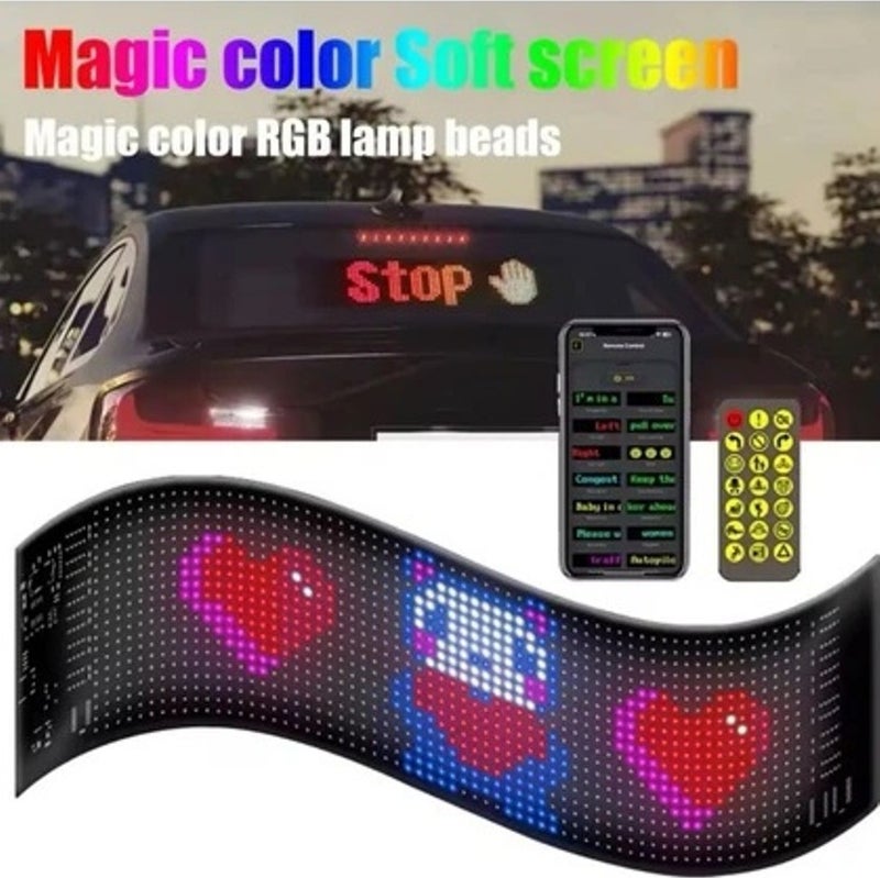 LED Matrix Panel RGB-B Screen Remote Controlled App Controlled Workplace Automobile Truck Glass Compatible Cat Eye