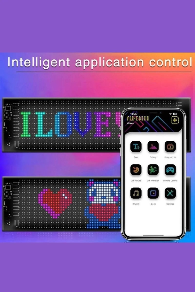 LED Matrix Panel RGB-B Screen Remote Controlled App Controlled Workplace Automobile Truck Glass Compatible Cat Eye