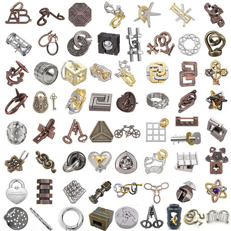 Puzzle Zinc Alloy Unlock Intelligence Release Luban Lock Educational Toys Children Nine Chain Kongming Lock Horseshoe Lock - Image 5