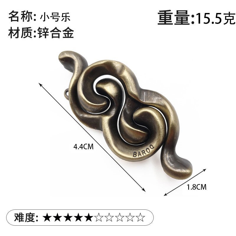 Puzzle Zinc Alloy Unlock Intelligence Release Luban Lock Educational Toys Children Nine Chain Kongming Lock Horseshoe Lock - Image 1