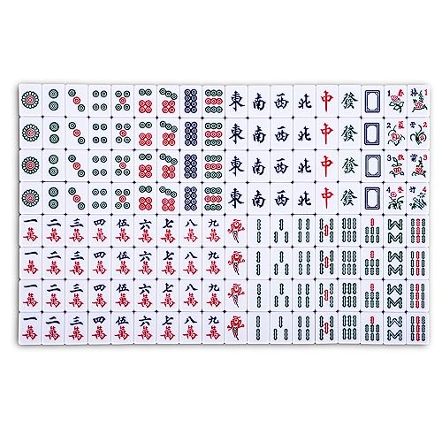 drizzle Pink Travel Mini Mahjong Set 20mm with Instructions - Portable 146 Tiles - for Beginners with 4PCS Racks 2 Pounds - Chinese Mah-Jong Game 麻将 - Image 5