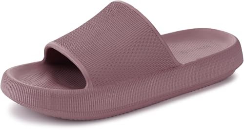 WHITIN Shower Slippers for Women Non Slip Cushioned Slides Size 9 10 Quick Drying Female Floor Outdoor Indoor Fashionable Lightweight Blush 40-41 - Image 1
