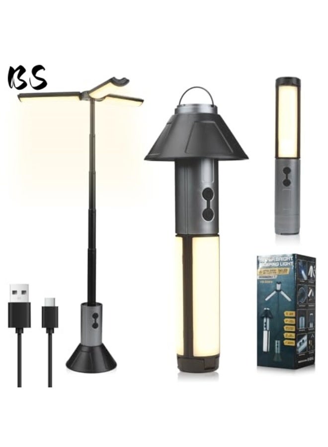 BS Telescopic Camping Lantern, 3000mAh Rechargeable Camping Lantern - 2 Dimming Modes & 3 Flashlight Modes, IPX4 Waterproof, Portable Foldable Lantern for Camping, Hiking, and Home Emergency - Image 1