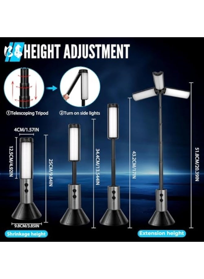 BS Telescopic Camping Lantern, 3000mAh Rechargeable Camping Lantern - 2 Dimming Modes & 3 Flashlight Modes, IPX4 Waterproof, Portable Foldable Lantern for Camping, Hiking, and Home Emergency - Image 2