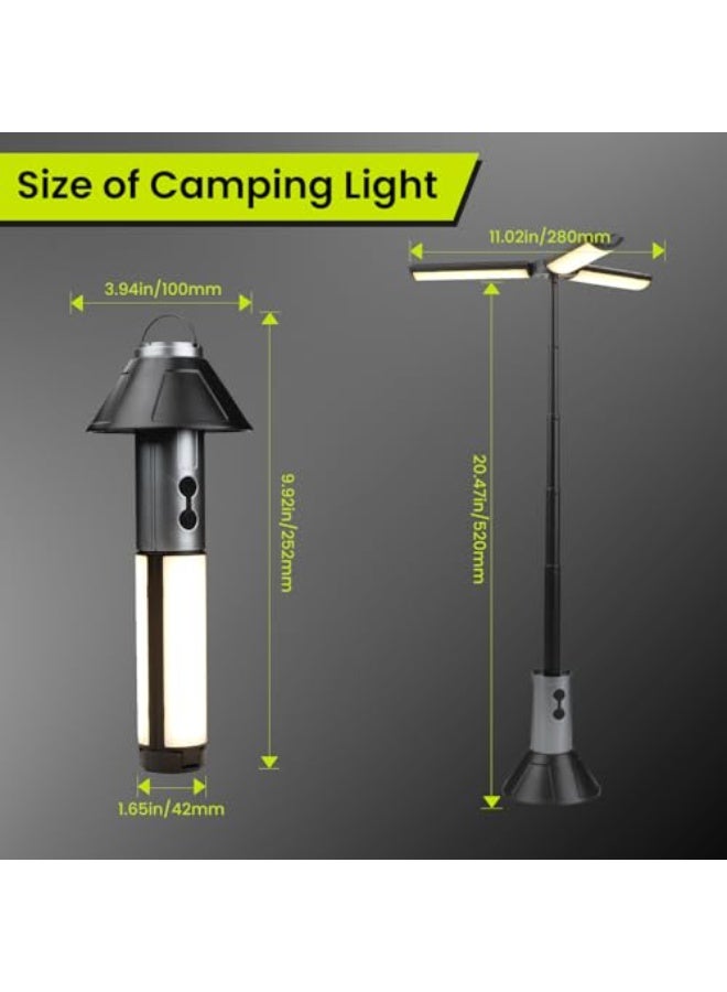 BS Telescopic Camping Lantern, 3000mAh Rechargeable Camping Lantern - 2 Dimming Modes & 3 Flashlight Modes, IPX4 Waterproof, Portable Foldable Lantern for Camping, Hiking, and Home Emergency - Image 5